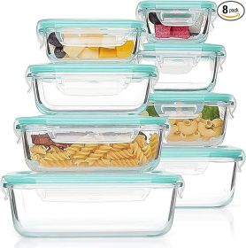 8 Pack Glass Food Storage Containers  Glass Meal Prep Containers
